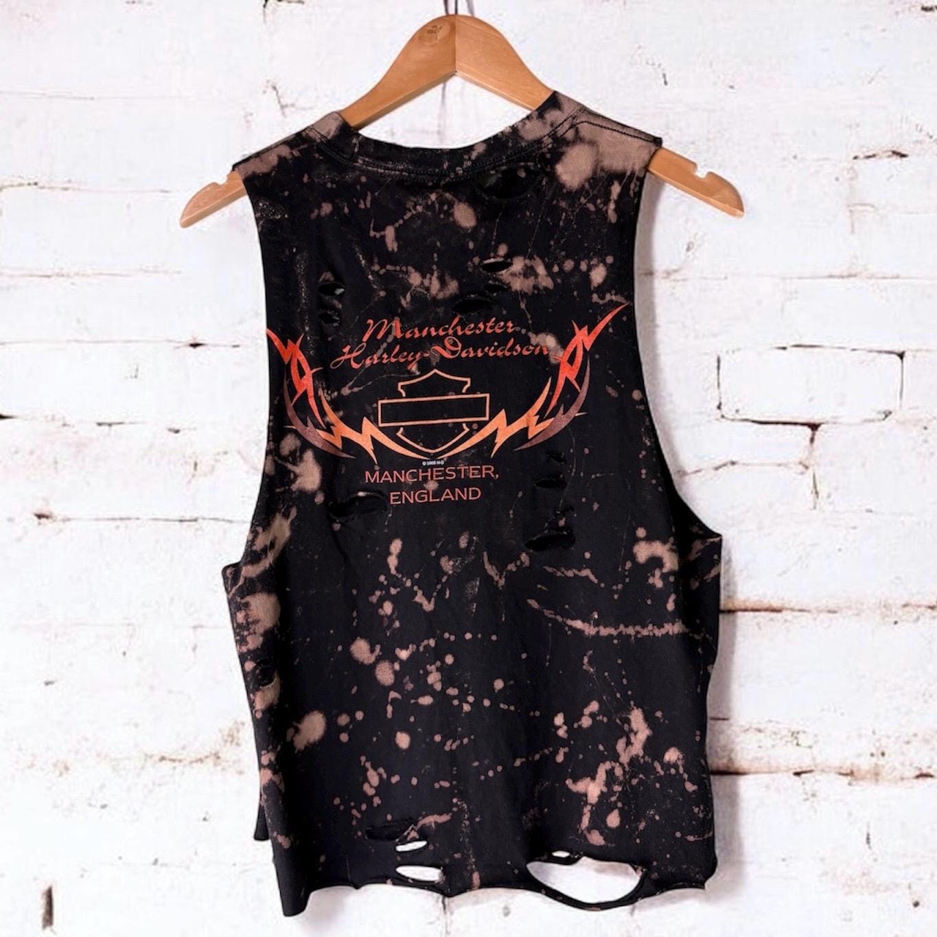 Harley Davidson Manchester Bleached distressed Tee