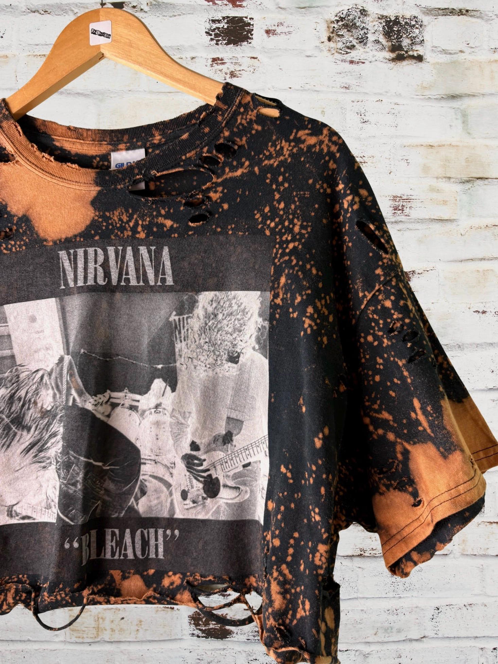 Nirvana - Bleach Distressed Cropped Tee