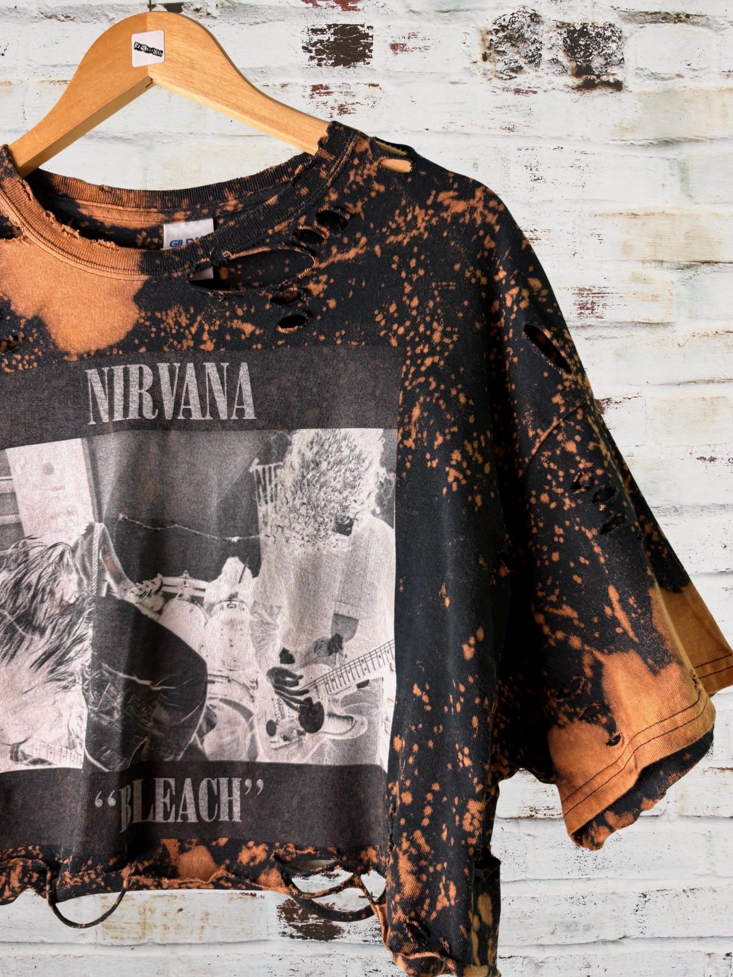 Nirvana - Bleach Distressed Cropped Tee