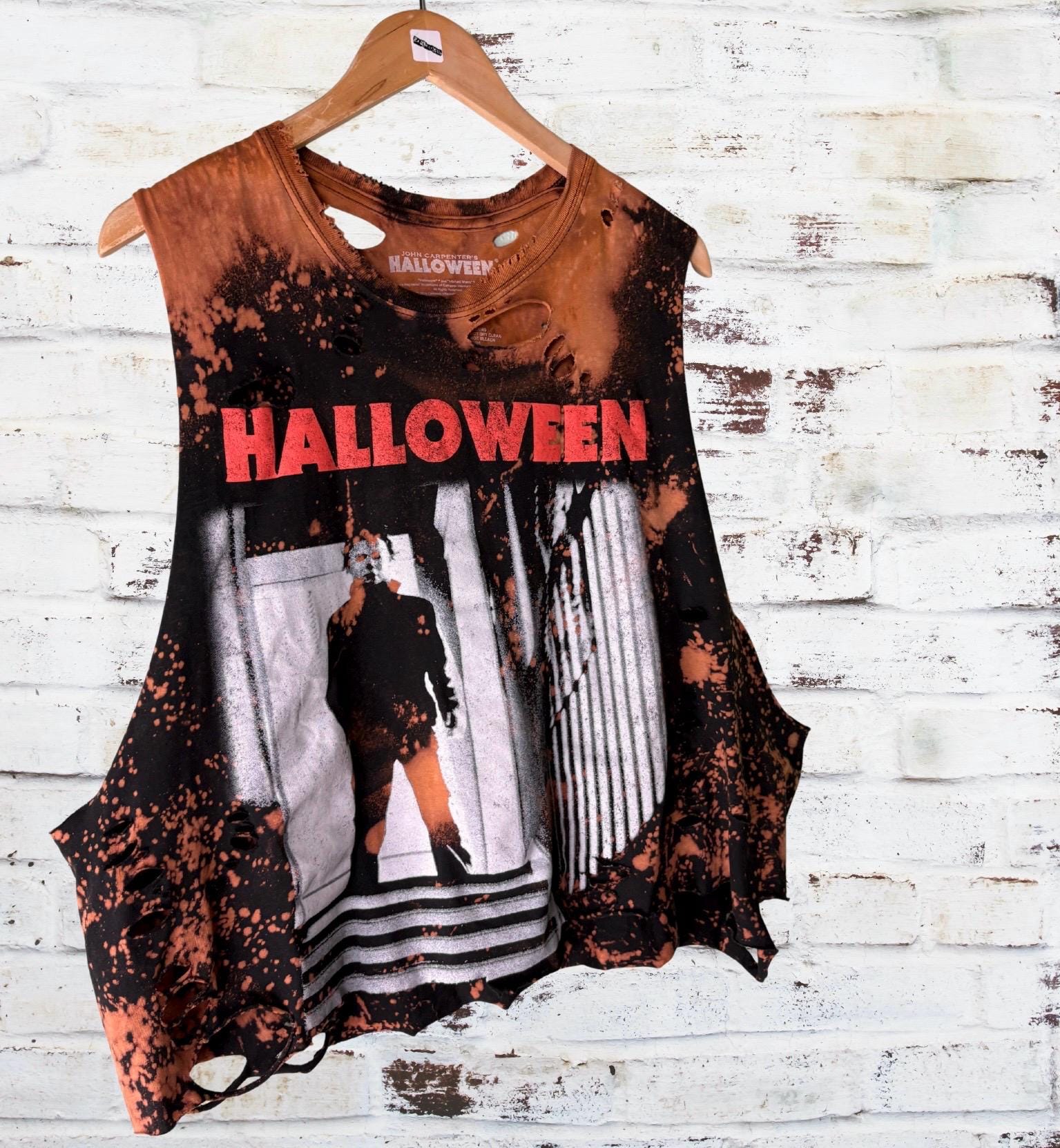 Halloween Michael Myers Bleached Distressed Horror Tee