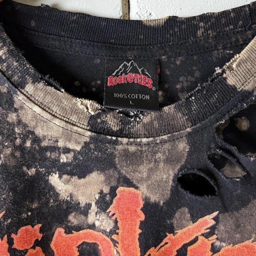 Slipknot Bleached Distressed cropped Band Tee