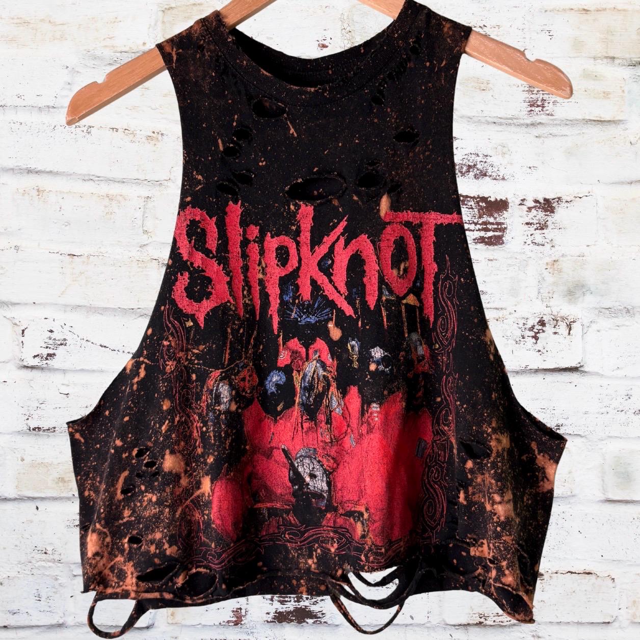 Slipknot Bleached Distressed Band Tee