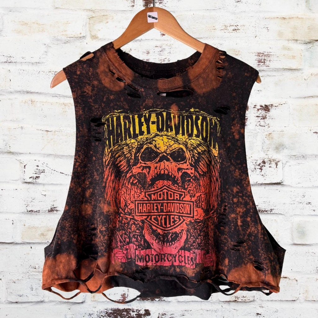 Harley Davidson Chicago Distressed Cropped Tee