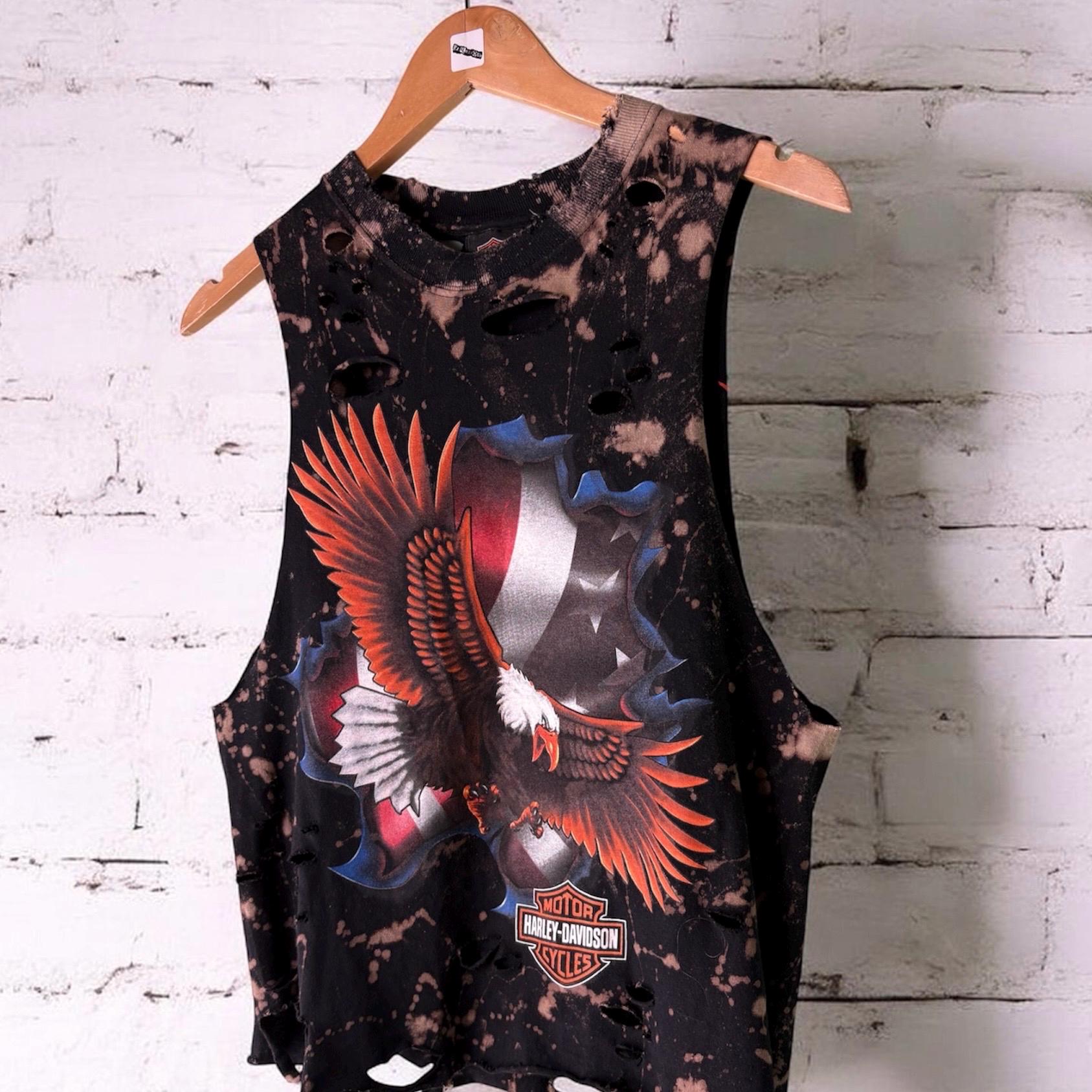 Harley Davidson Manchester Bleached distressed Tee