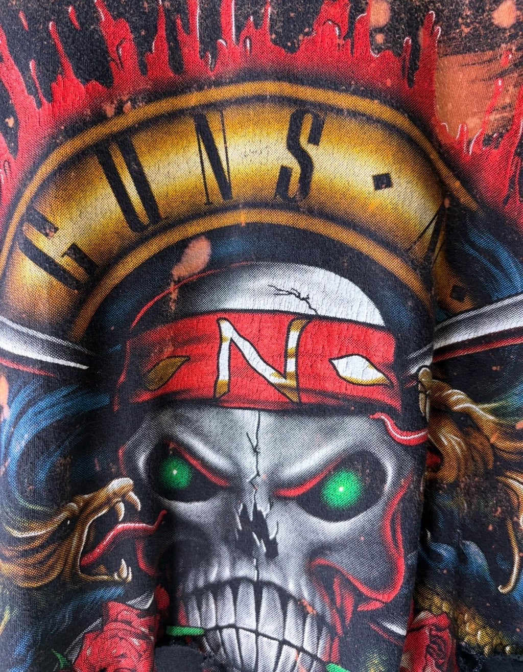 Guns n roses cropped bleached shredded band Shirt