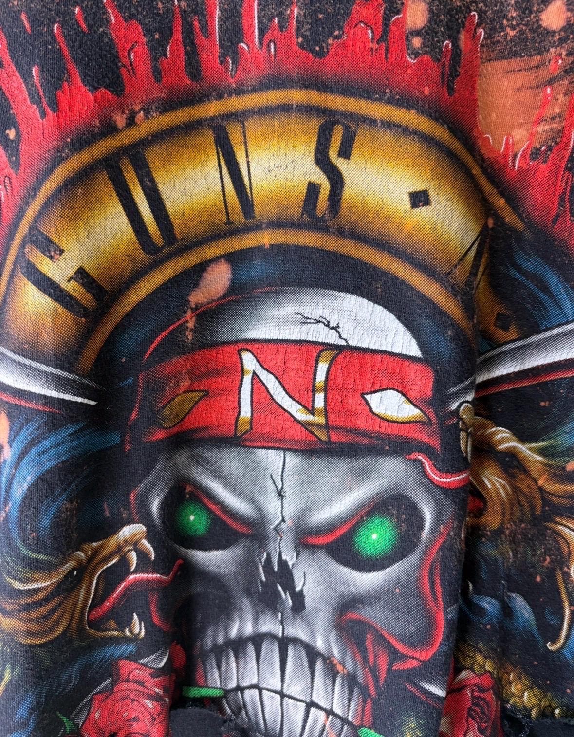 Guns n roses cropped bleached shredded band Shirt