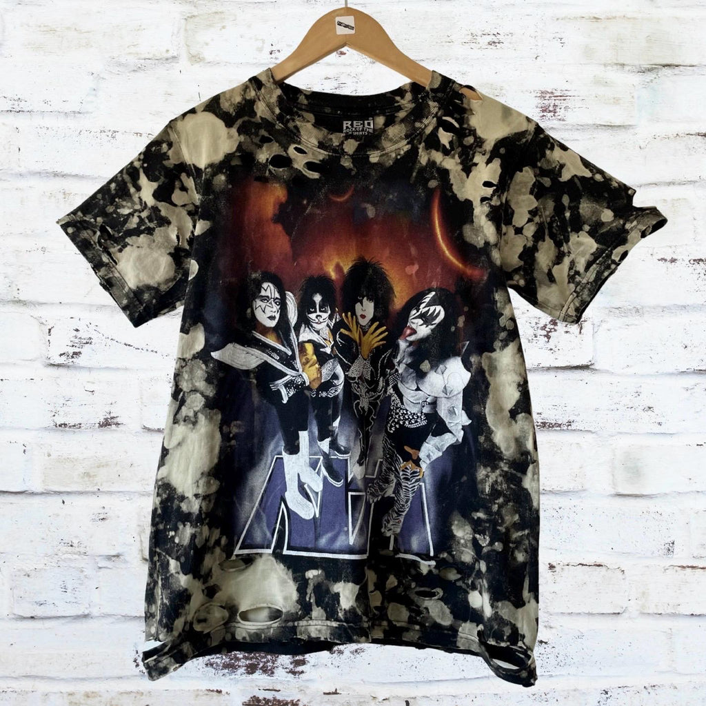 Kiss bleached distressed Band Shirt