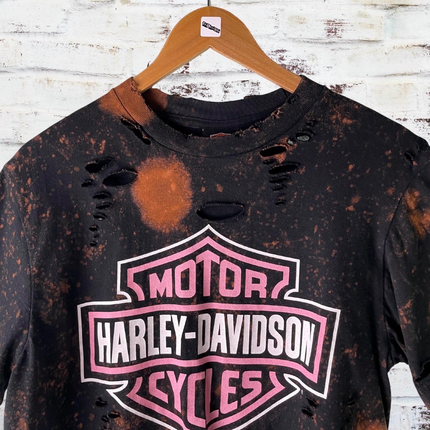 Harley Davidson Classic Logo Bleached Crop T-Shirt