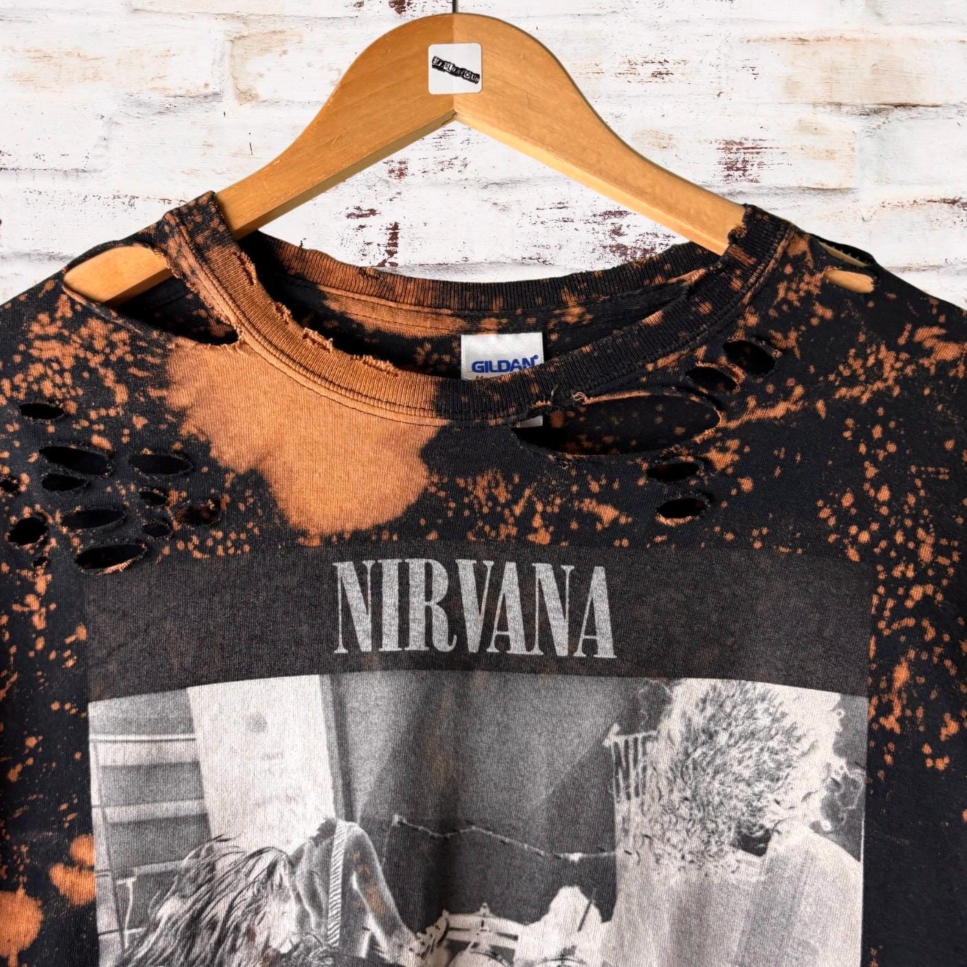Nirvana - Bleach Distressed Cropped Tee