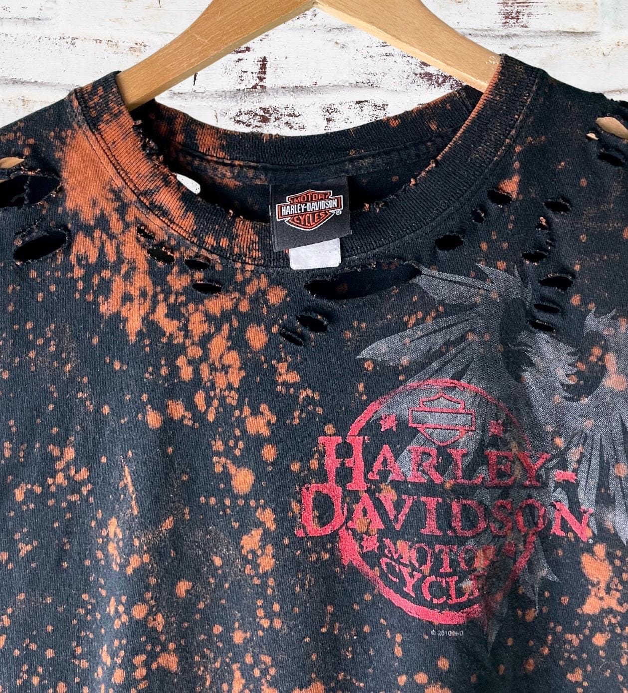 Harley Davidson Chicago Bleached Custom T-Shirt