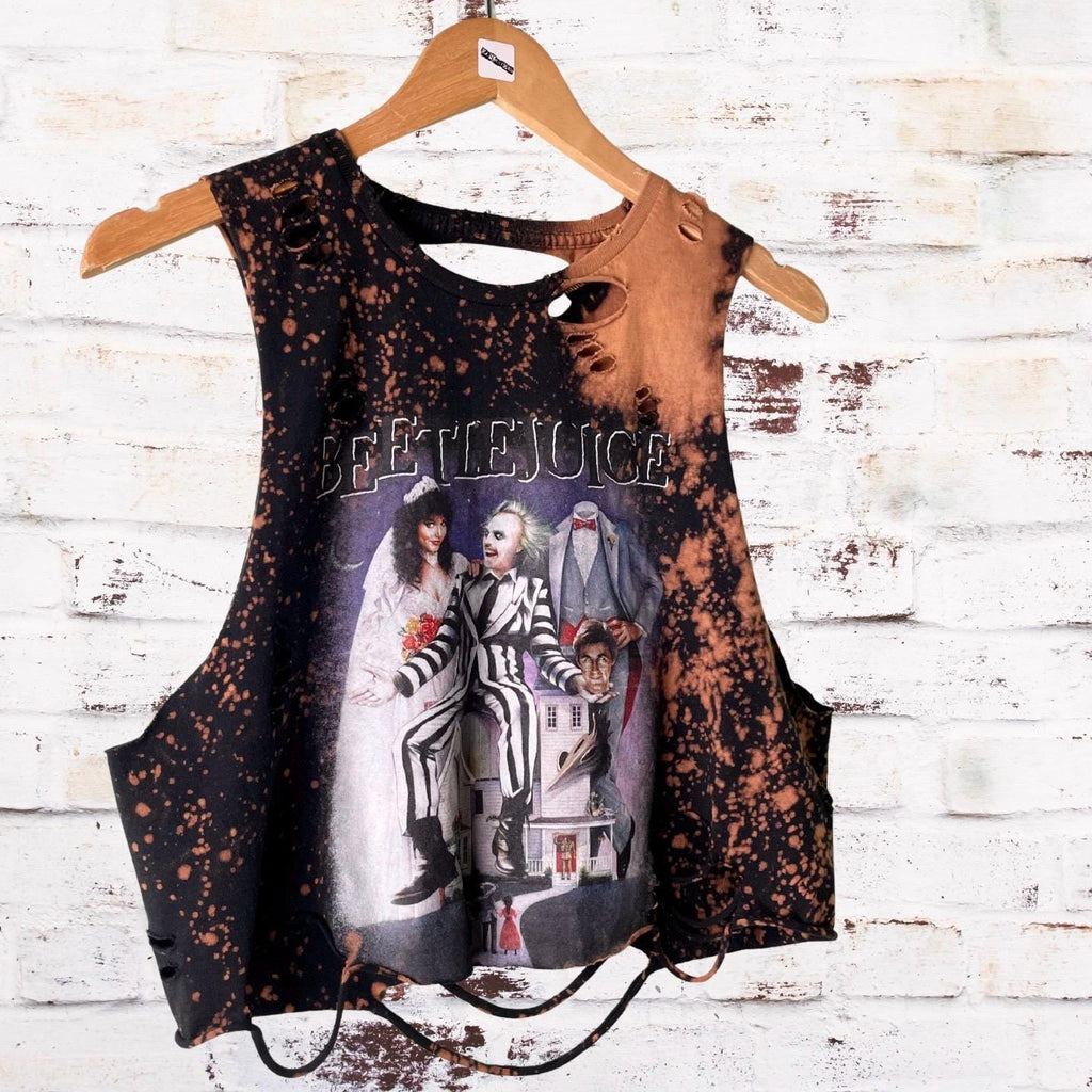 Beetlejuice Bleached Distressed Tee