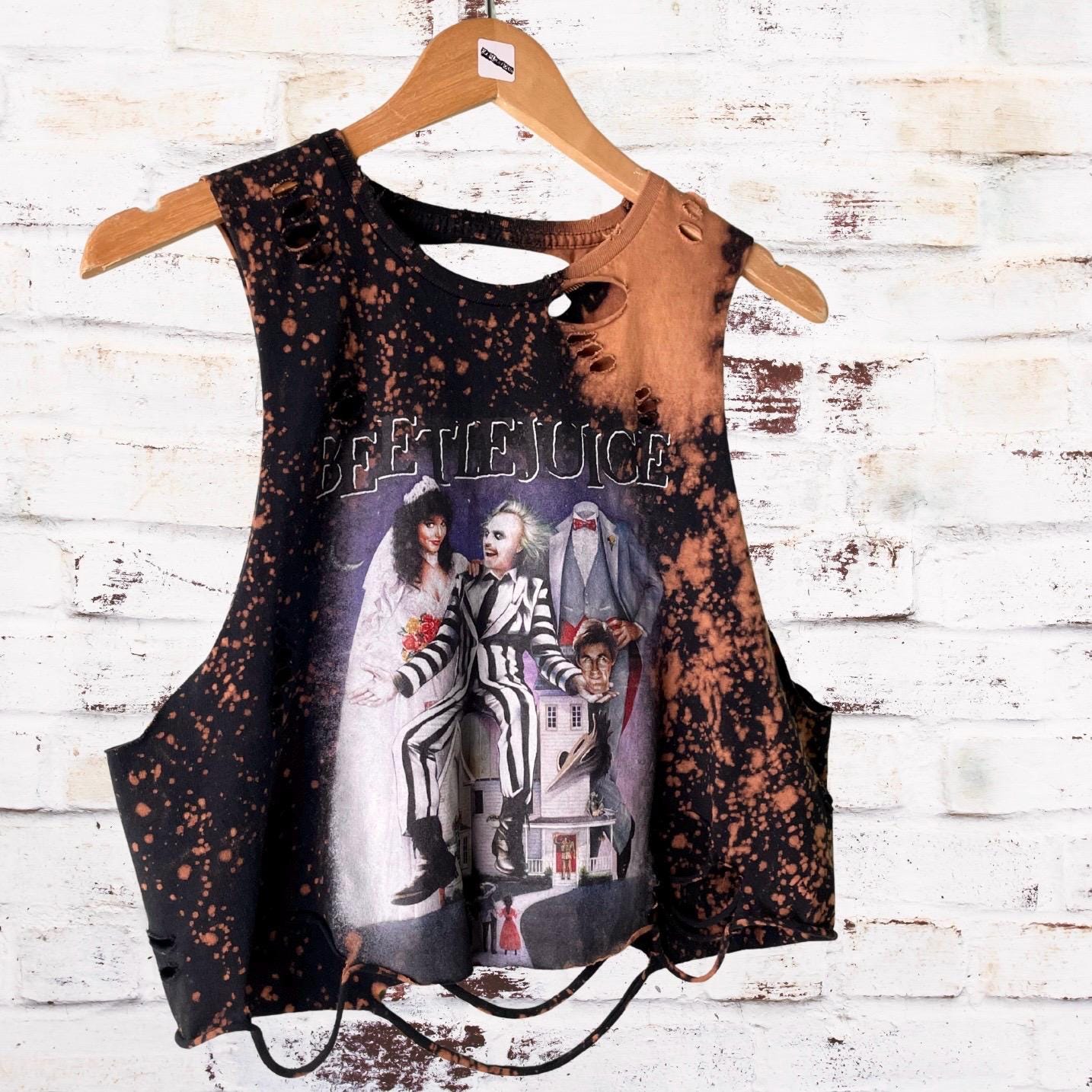 Beetlejuice Bleached Distressed Tee