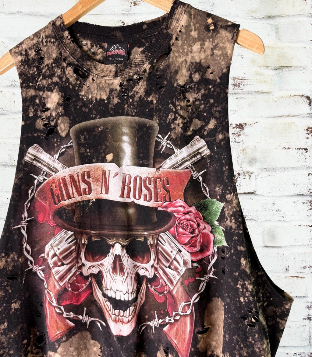 Guns n Roses Distressed Bleached Tee