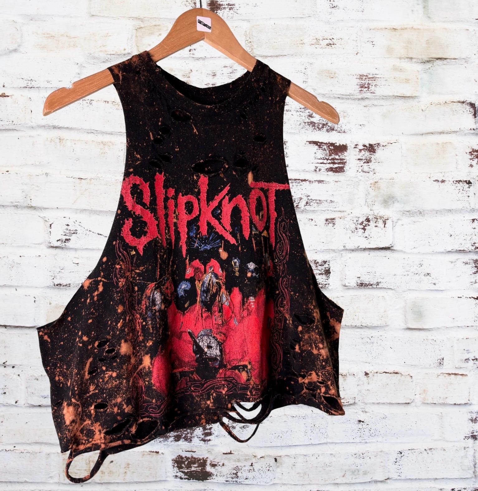 Slipknot Bleached Distressed Band Tee