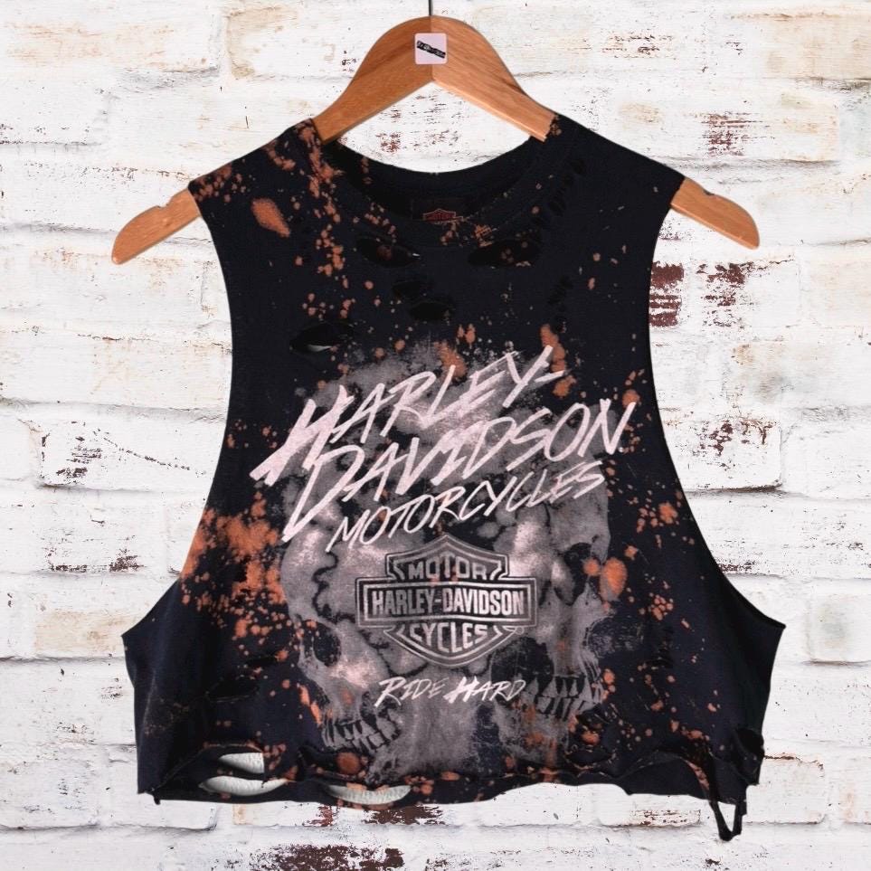 Harley Davidson Newmarket Bleached Cropped Tee