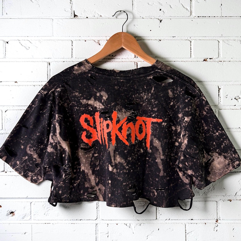 Slipknot Bleached Distressed cropped Band Tee