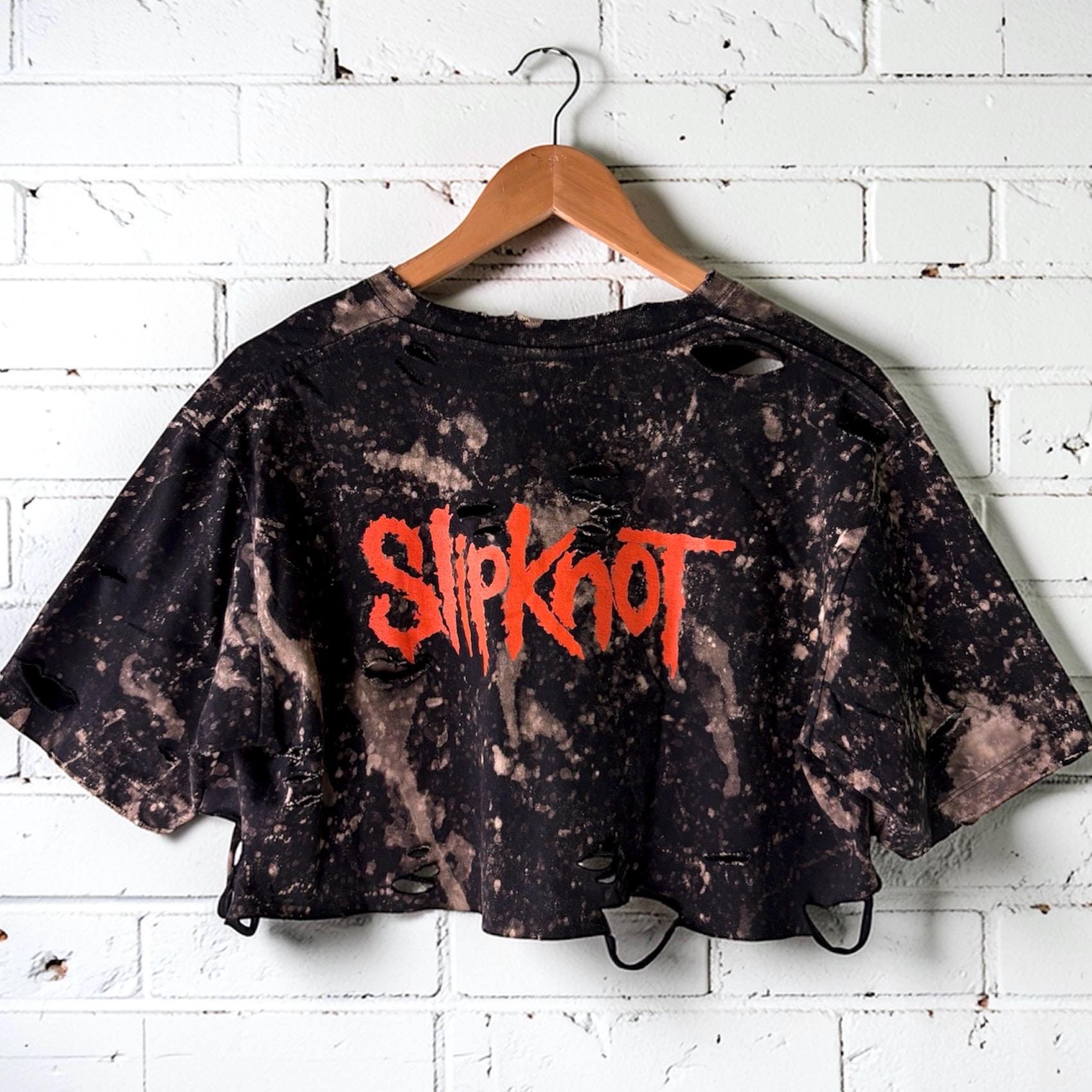 Slipknot Bleached Distressed cropped Band Tee